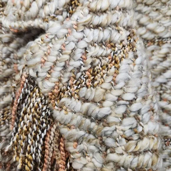 Chicos Womens Medium 1 Wool Alpaca Blend Knit Fringe Open Front Cardigan Sweater - Picture 3 of 11